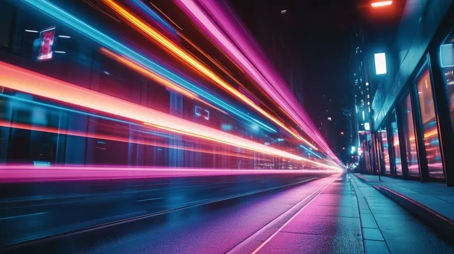 Dynamische Lichter und Bewegung in der Großstadt