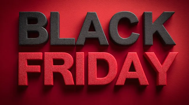 Dynamischer Black Friday Sale Hintergrund in Rot und Schwarz