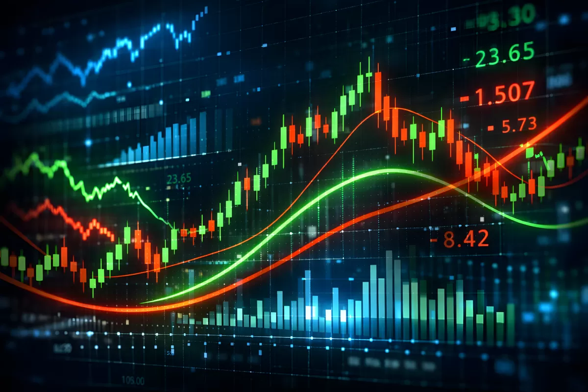 Dynamischer Börsenhandels-Kursverlauf mit Statistiken kostenlos herunterladen