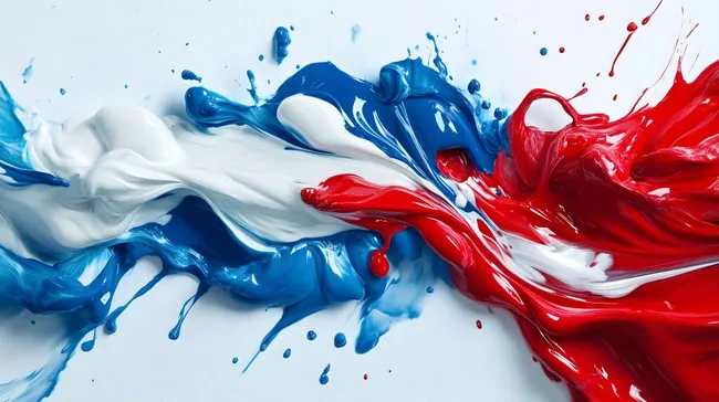 Dynamischer Farbklecks in den Farben Frankreichs