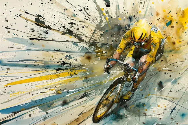 Dynamischer Radrennsport-Athlet in Aktion