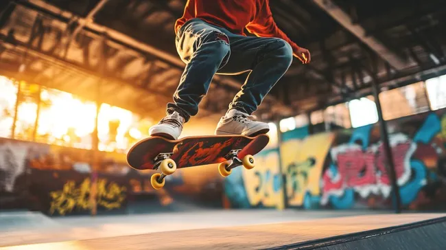 Dynamischer Skateboarder in Actionszene