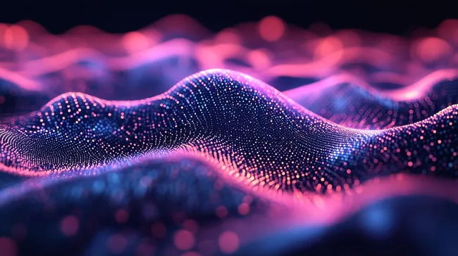 Dynamisches Lichtspiel mit futuristischen Partikelstrukturen