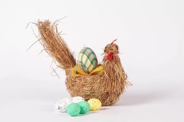 Easter decoration on white background
