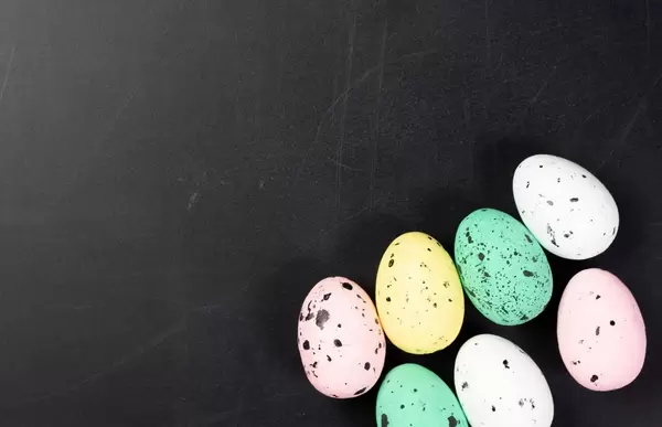 Easter eggs on black background