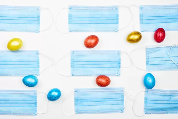 Easter time in quarantine concept