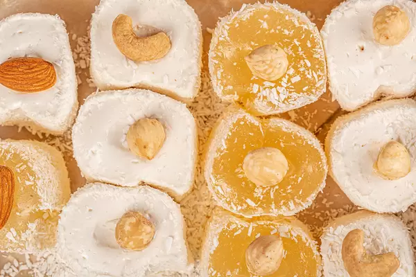 Eastern sweets, turkish delight with nuts