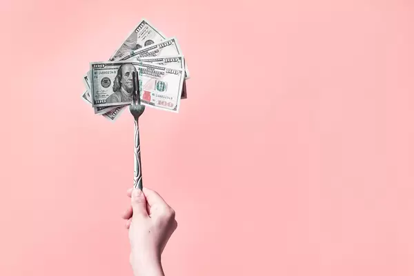 Eating us dollar - concept of business success