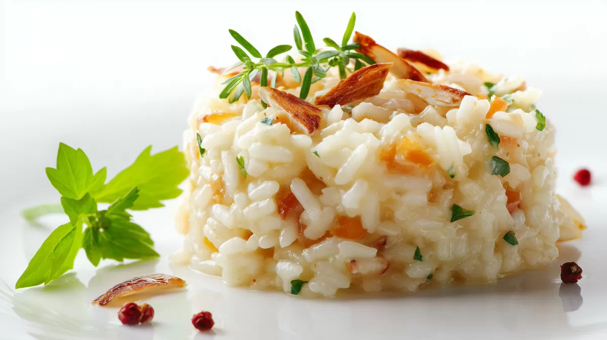 Ebly Risotto mit Kräutern und gerösteten Mandeln