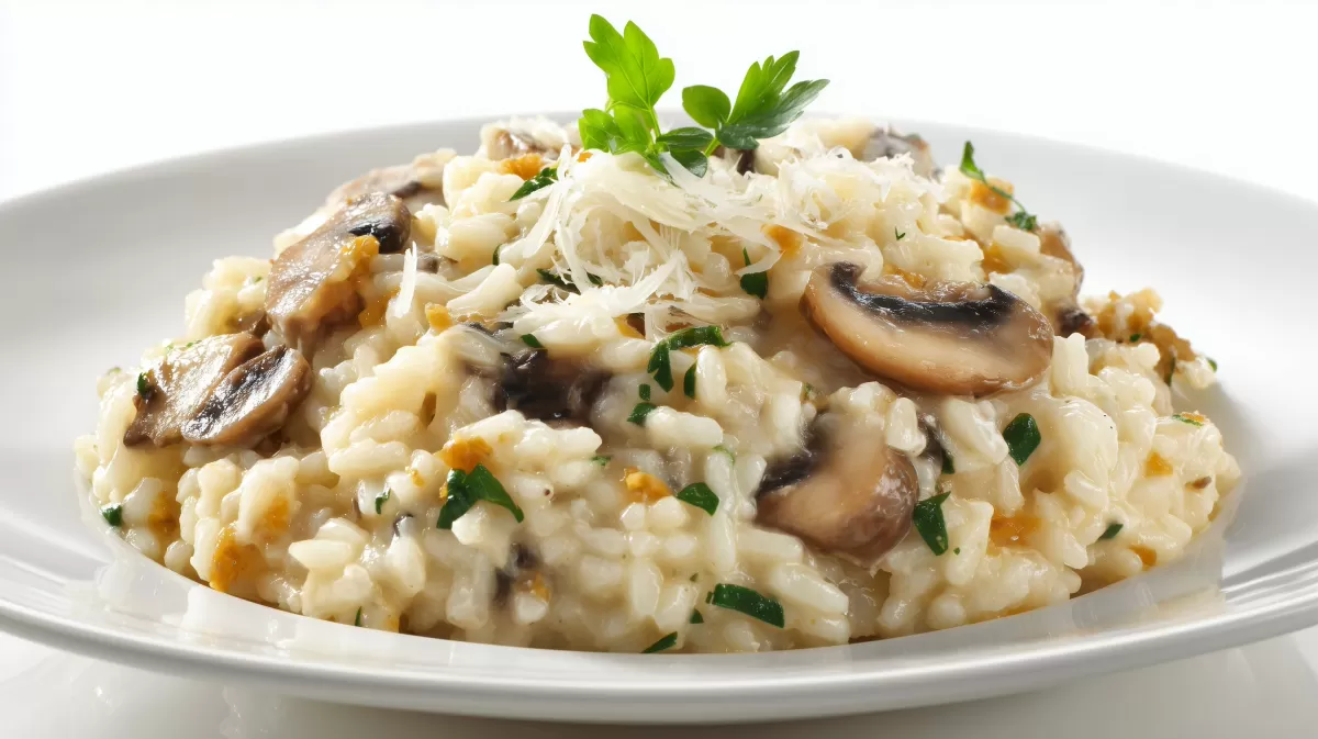 Ebly Risotto mit Pilzen und geriebenem Käse