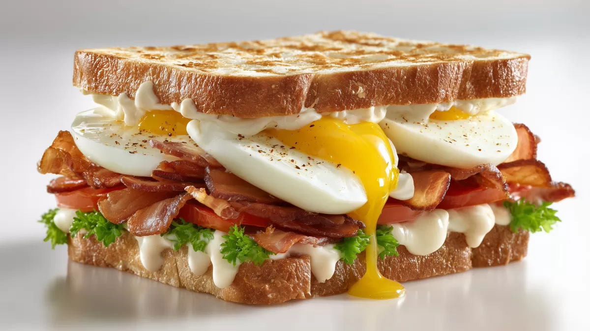 Ebly Sandwich mit Spiegelei, Speck und Tomate