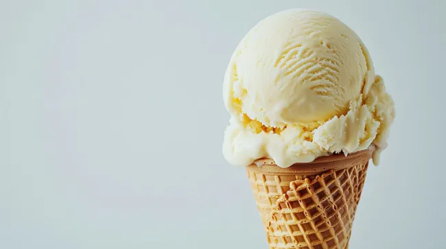 Edle Kugel Vanilleeis in knuspriger Waffelschale