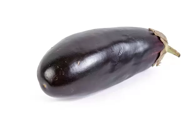 Eggplant above white background