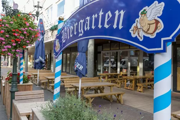 Ein Biergarten in der Innenstadt Venlos