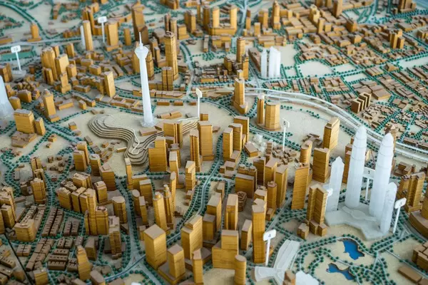 Ein Model der Stadt Kuala Lumpur in Malaysia