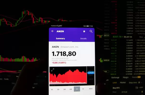 Ein Smartphone zeigt den Amazon Marktwert