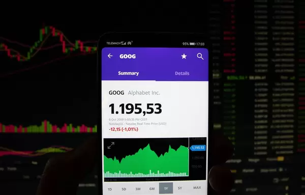 Ein Smartphone zeigt den Google Marktwert