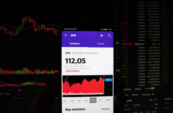 Ein Smartphone zeigt den JP Morgan Marktwert