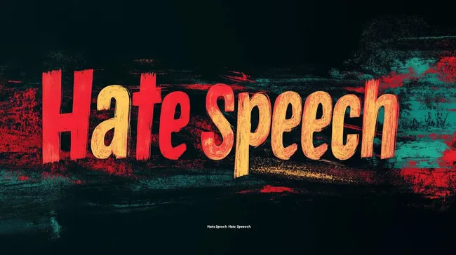 Eindringliches Plakat gegen Hassrede