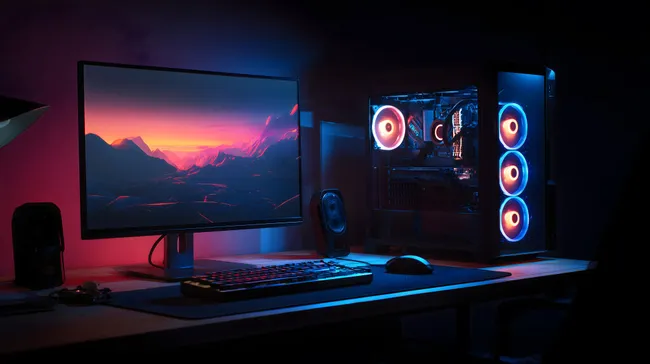Eindrucksvolle Profi-Gaming-Workstation mit RGB-Beleuchtung