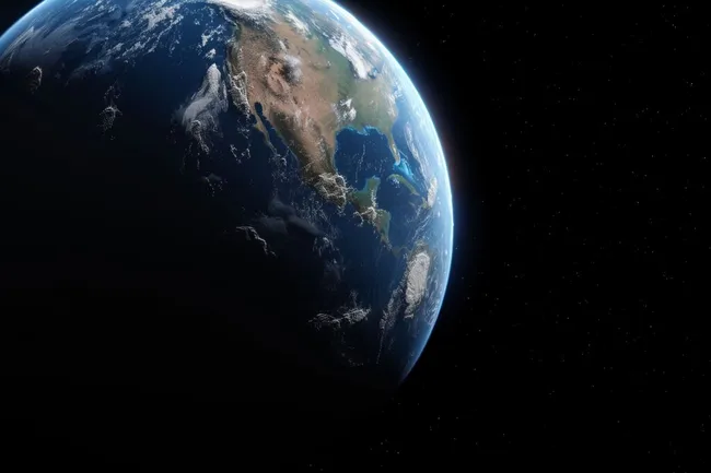 Eindrucksvolle Satellitenansicht der Erde im Weltraum