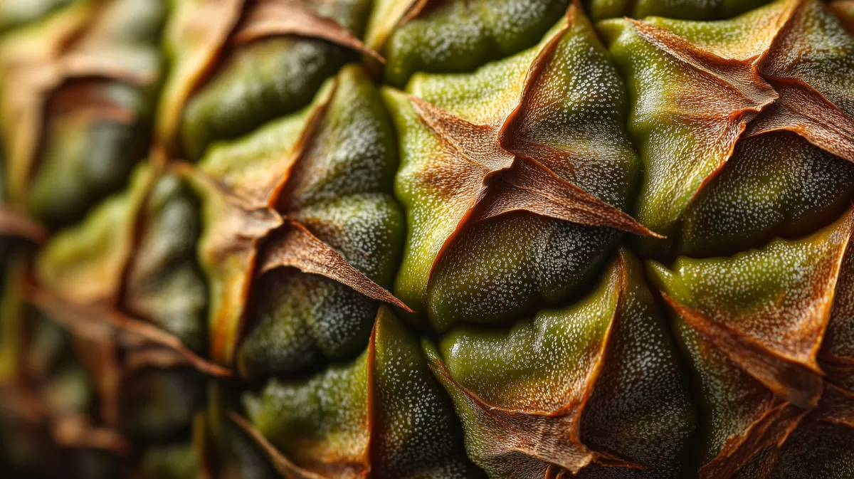 Eindrucksvolle Textur einer reifen Ananas