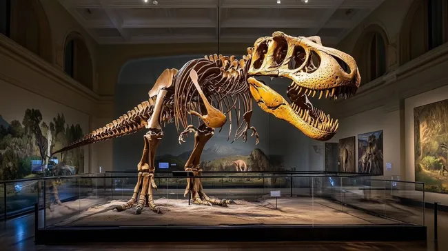 Eindrucksvolles Tyrannosaurus Rex-Skelett im Museum