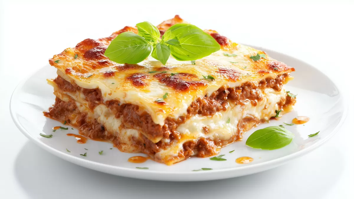 Einfache schnelle Lasagne mit Hackfleisch und Basilikum