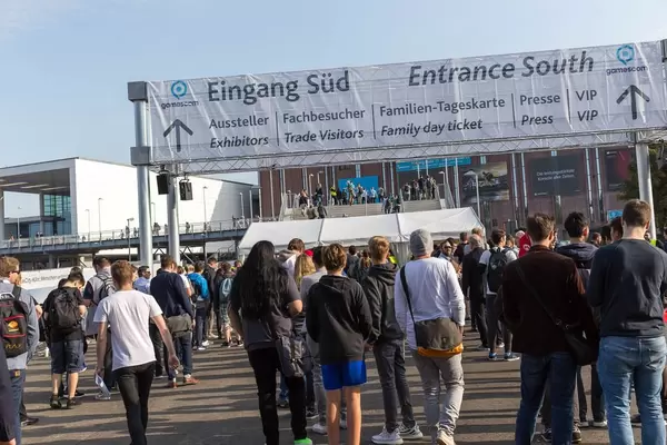 Eingang Messegelände Koelnmesse - Gamescom 2017, Köln