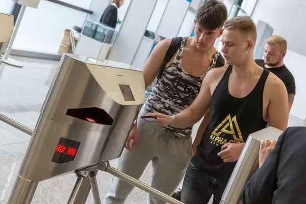 Einlasskontrolle bei der FIBO 2018