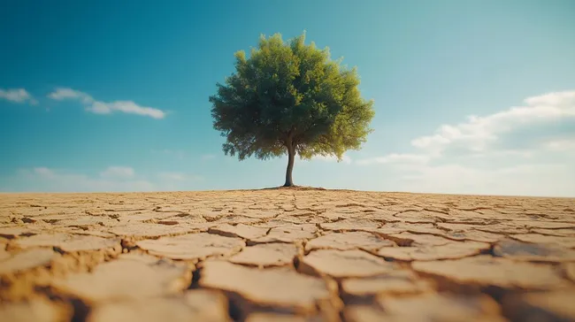 Einsamer Baum in der Wüste - Symbol der Resilienz