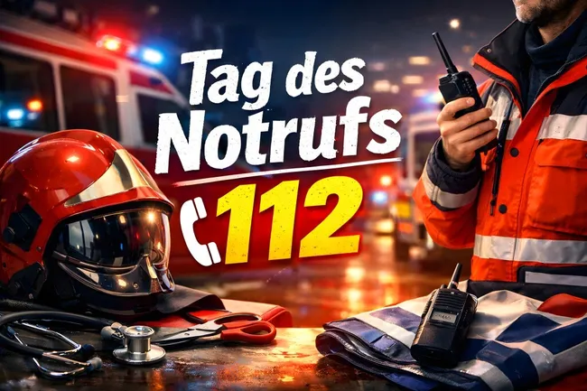 Einsatzkräfte bereiten Notruf-Erreichbarkeit an nächtlicher Unfallstelle