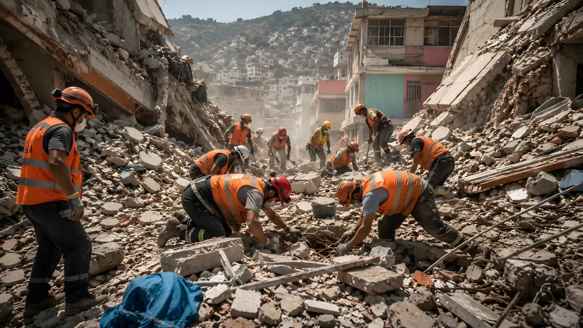 Einsatzkräfte nach verheerendem Erdbeben in Venezuela