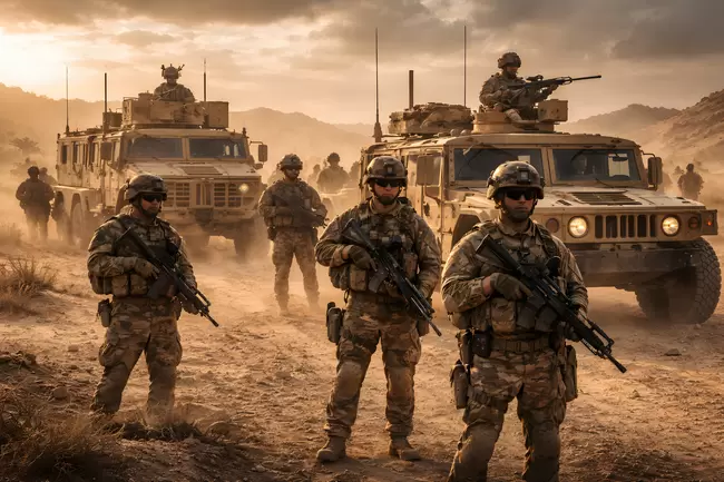 Einsatztruppe in der Wüste: Kampf, Ausrüstung und Fahrzeuge