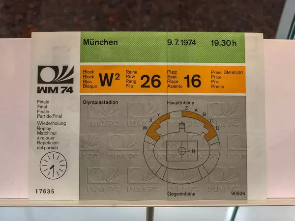 WM-Finaleintrittskarte München 1974 - Stockfoto