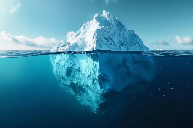 Eisberg-Landschaft unter Wasser