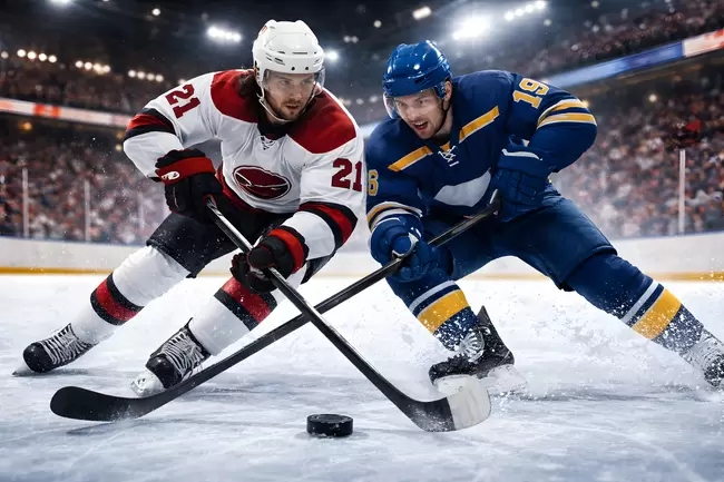 Eishockeyspieler in Aktion auf dem Eis