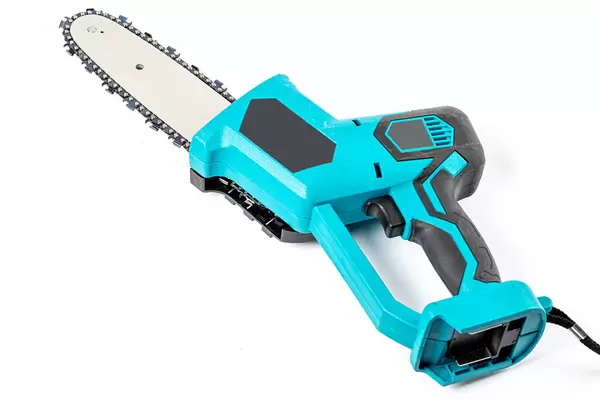 Electric saw on white background