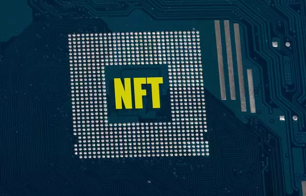 Electronic circuit board with NFT text