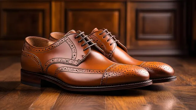 Elegante braune Budapester Lederschuhe mit Broguemuster