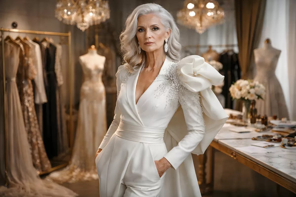 Elegante Geschäftsfrau in luxuriösem Ambiente posiert