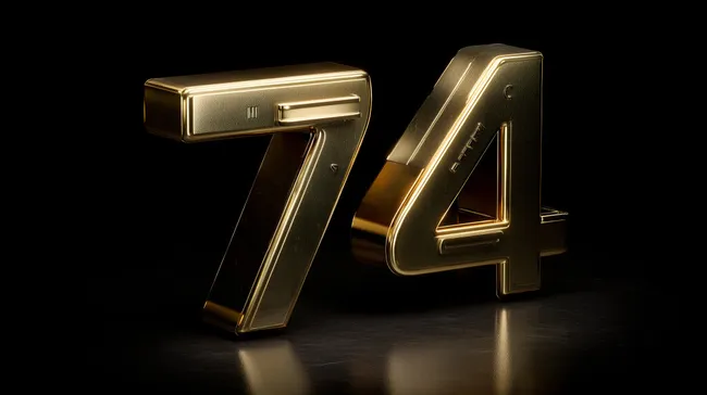 Elegante goldene 3D-Zahlen auf dunklem Hintergrund