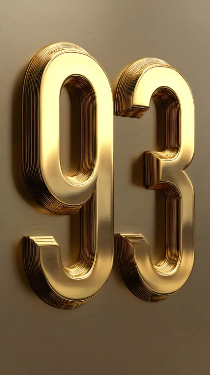 Elegante Goldzahlen mit dekorativer Linienstruktur