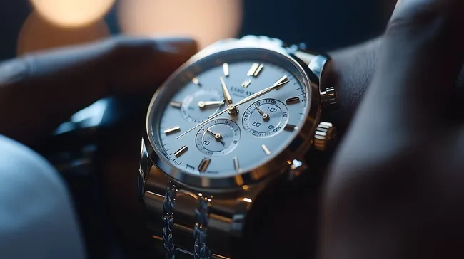 Elegante Herrenarmbanduhr mit goldenem Ziffernblatt