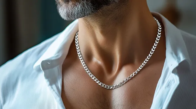 Elegante Herrenkette aus glänzendem Silber