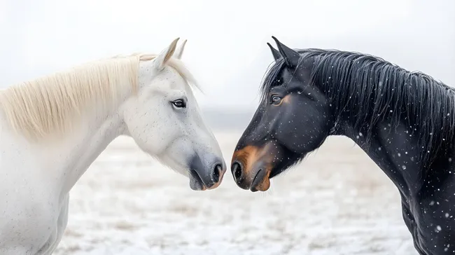 Elegante Pferde im Winterwunderland