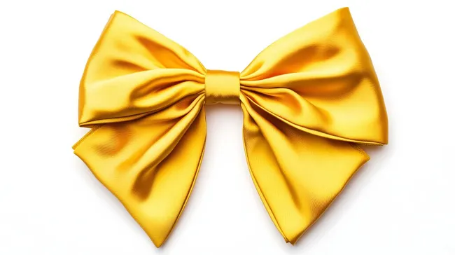 Elegante Satin-Schleife in leuchtendem Goldgelb