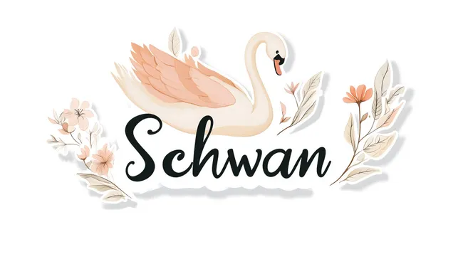 Elegante Schwan-Illustration mit zarten Blüten