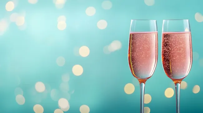 Elegante Sektgläser mit prickelndem Rosé-Champagner