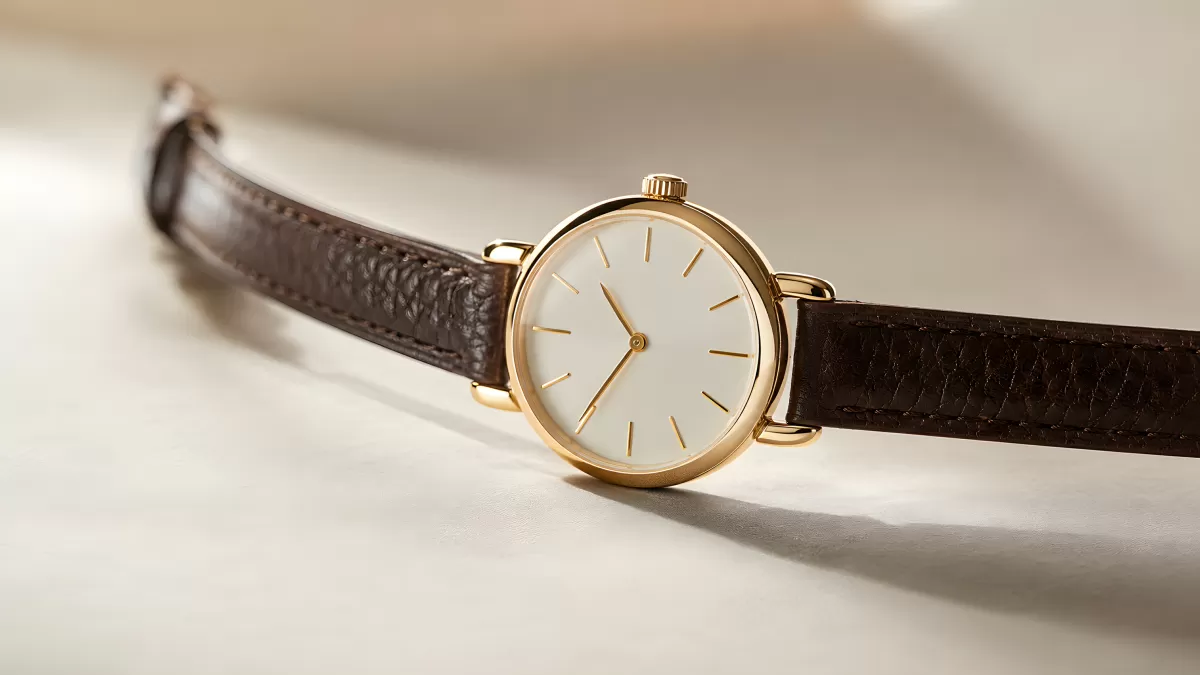 Elegante Vintage-Armbanduhr mit goldenem Gehäuse